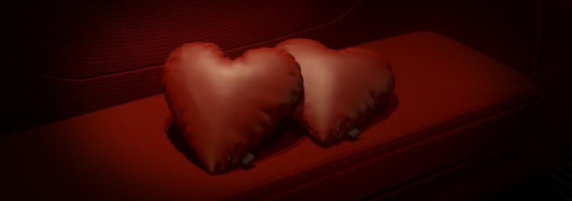 Red Heart Plushie Cushion Set